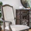 Chaise avec accoudoirs style rustique 2 pièces ton naturel et ivoire-252022957