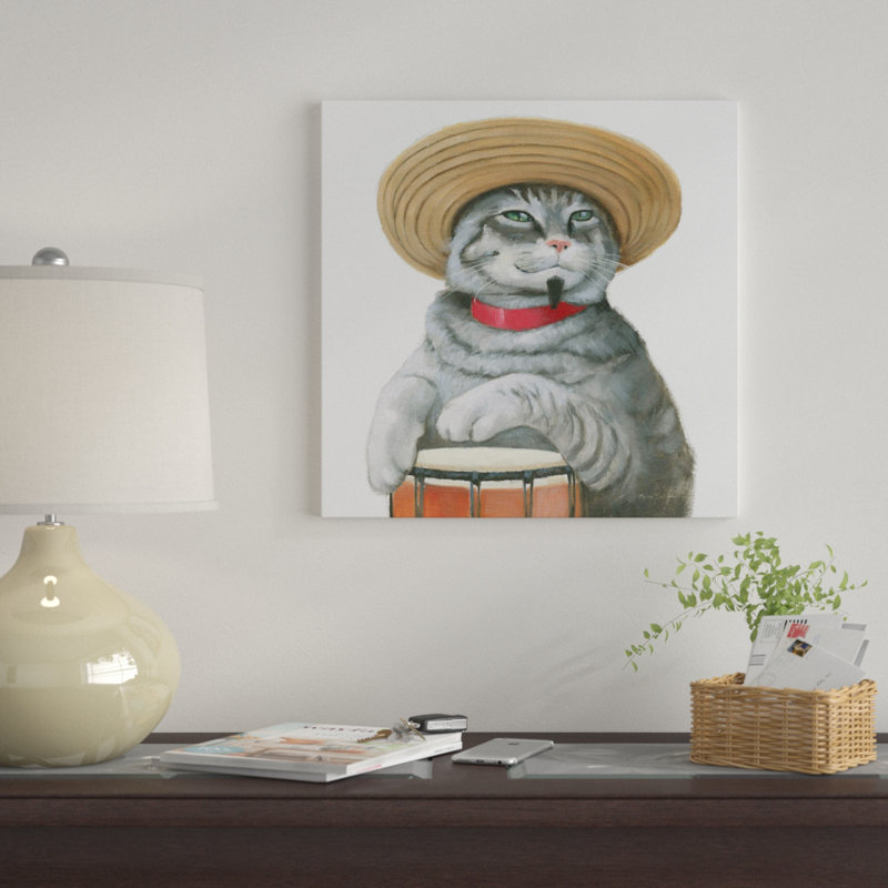 « cattitude ii » par myles sullivan, reproduction d’impression sur toile tendue, H 37 po x l 37 po x P 1,5 po, Pas de tapis