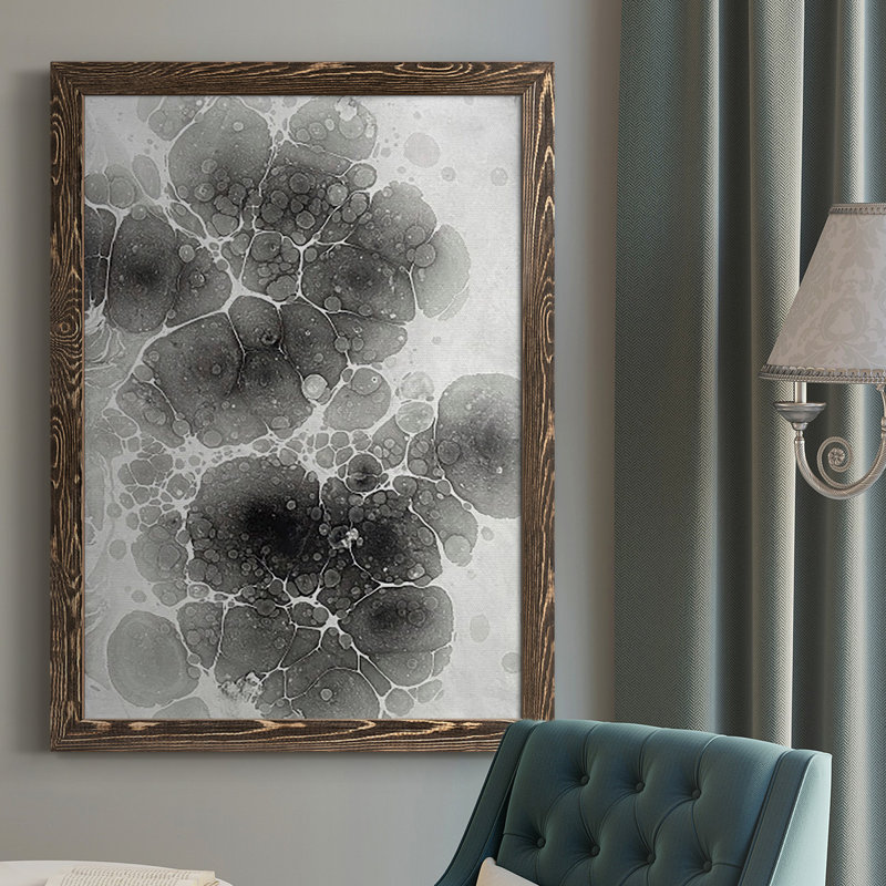 Byerly Marble II, H 37,5 po x l 27,5 po, Toile avec cadre noyer, Pas de tapis