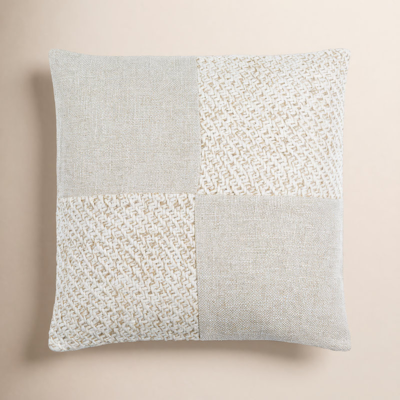 Daveney Linen Blend Throw Square Pillow Cover & Insert, 22" x 22", Polyester/Polyfill
