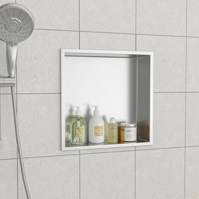 12" x 12" Stainless Steel Shower Niche, Brushed Nickel