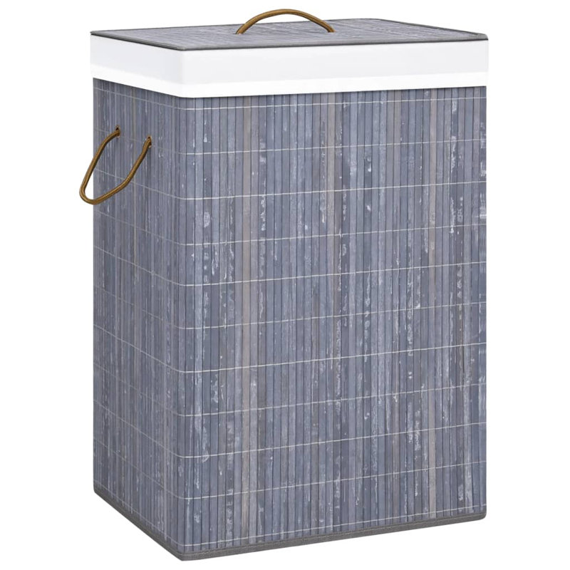 Collapsible Laundry Basket Laundry Bin Dirty Clothes Hamper Bamboo, Gray