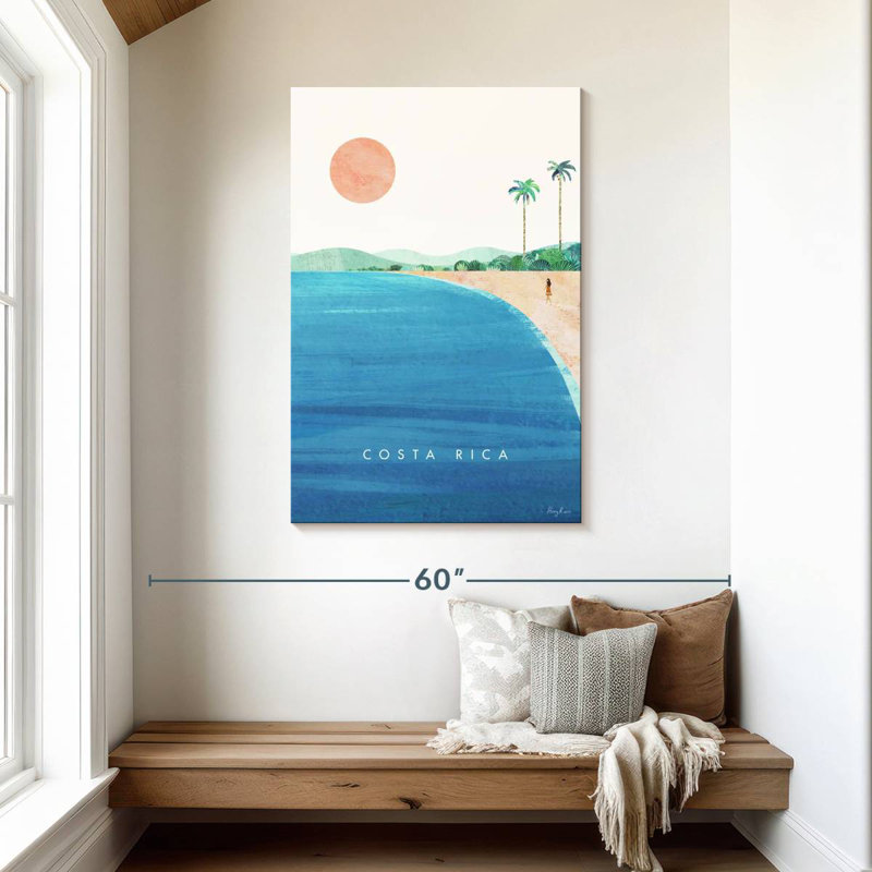 Affiche de voyage rétro Aime, Costa Rica, H 45 po x l 30 po