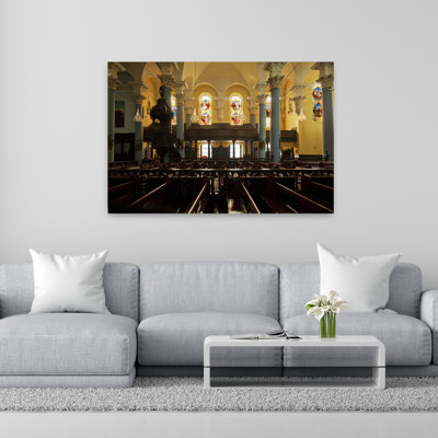 Stained Glass Windows In Holy Trinity R.C. Cathedral Waterford City Ireland by George Munday - Wrapped Canvas Print