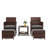5 Pieces Outdoor Wicker Patio Conversation Set With Cushions And Ottoman-855094286