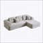 Canapé modulaire désossé de 104 po avec méridienne, siège profond et canapé en mousse à mémoire de forme en chenille pour salon et chambre à coucher, aucun assemblage requis-961399475