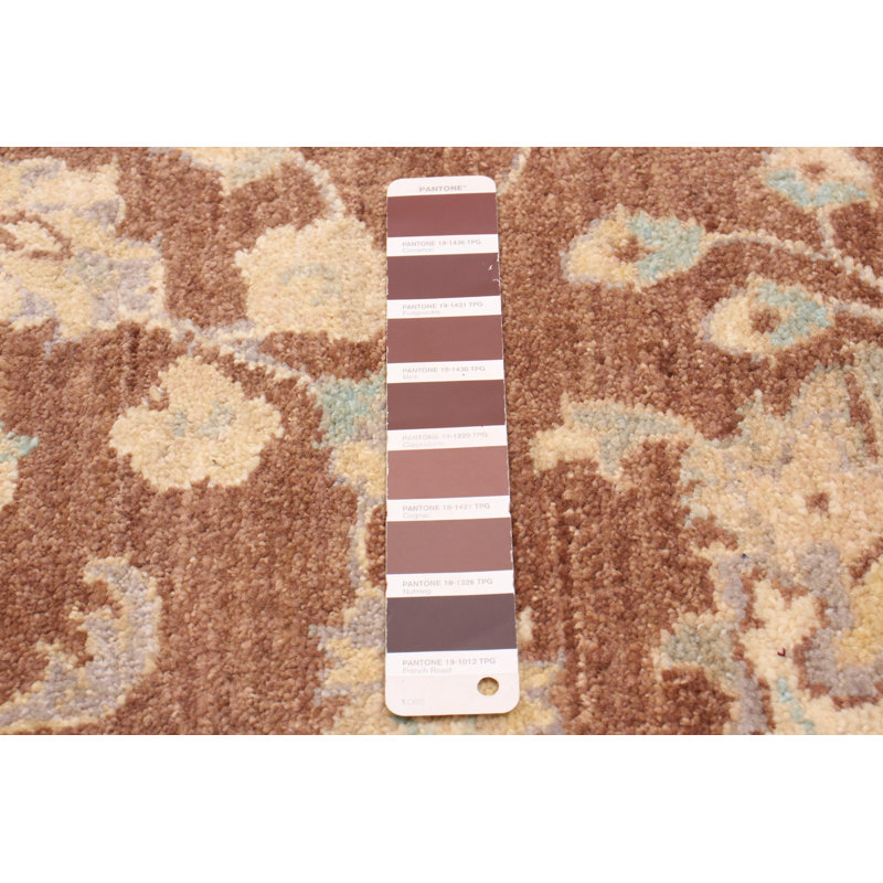Tapis brun foncé en laine noué à la main de conception unique nouvel âge 8 pi 3 po Aidan-John