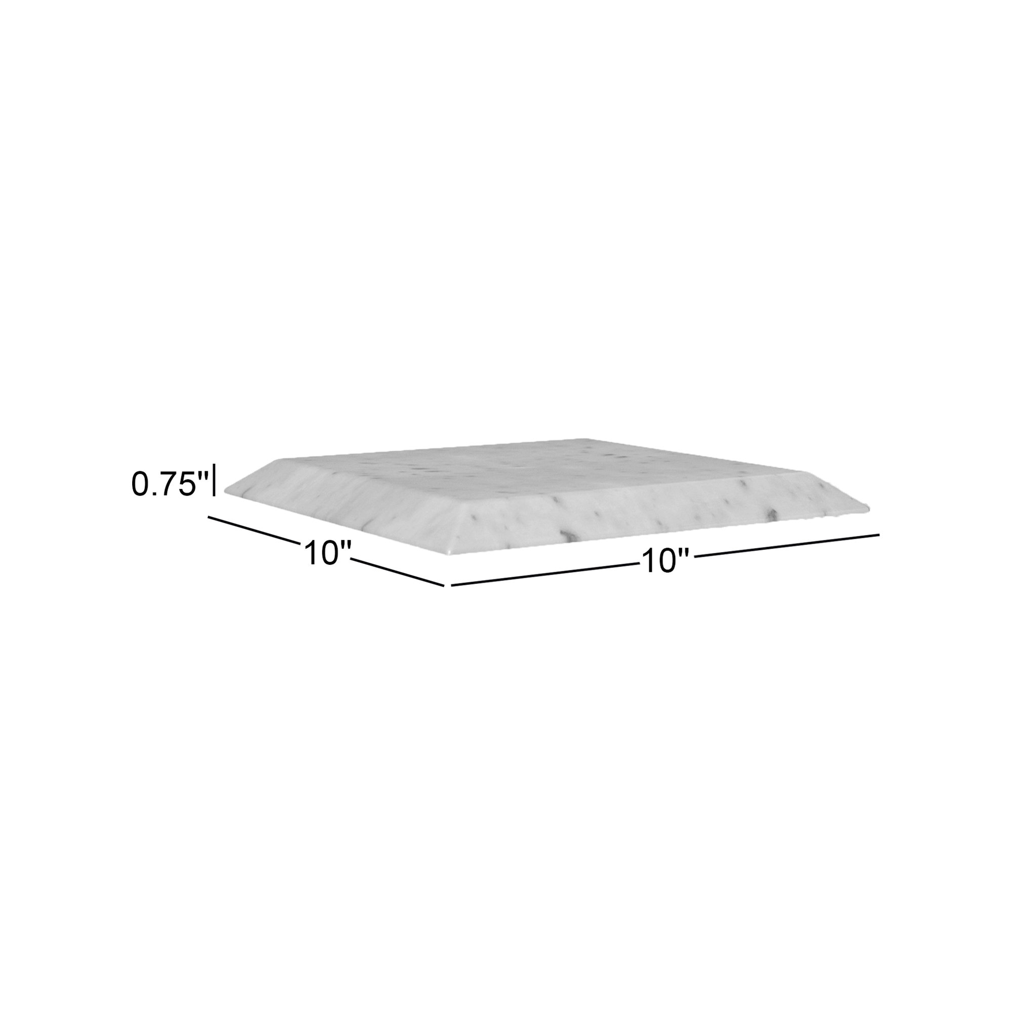 Matheson Marble Tray - Set of 1, 10"W x 10"D x 0.75"H, White