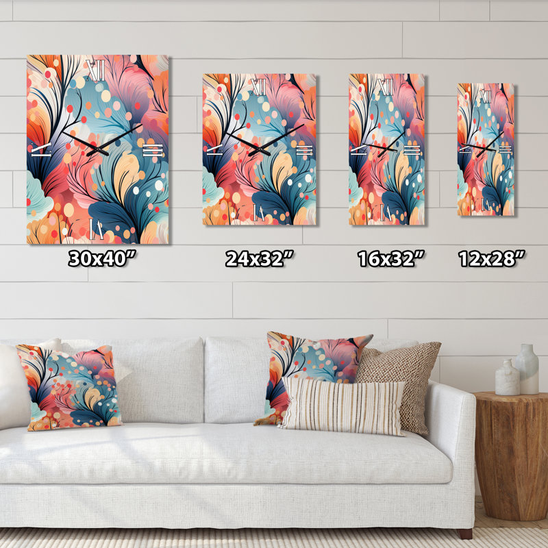 Jannice - Horloge murale florale, H 28 po x l 12 po x P 1 po