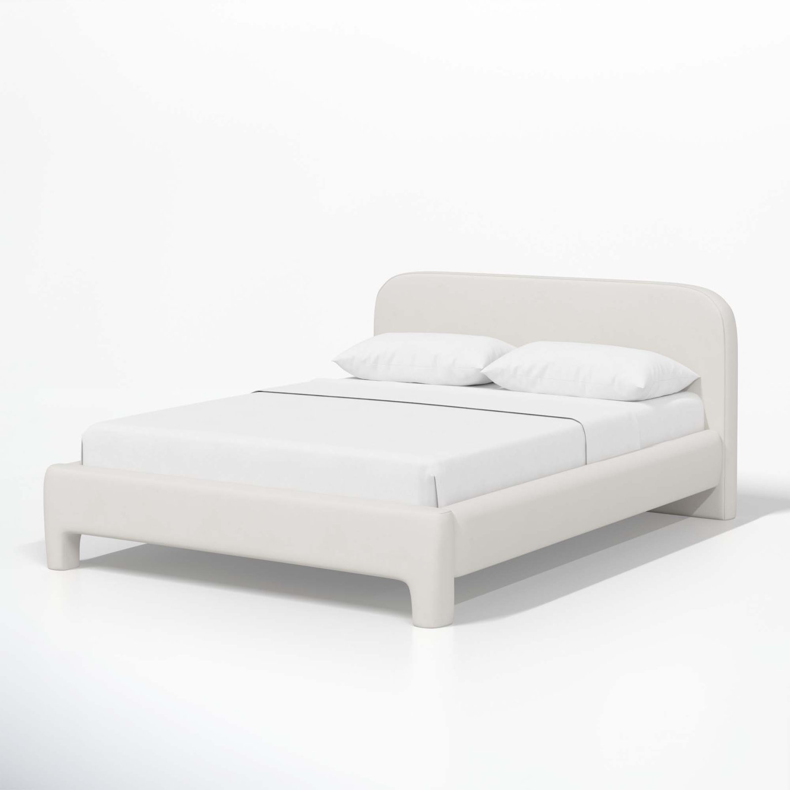 Illy Cotton Upholstered Bed, Bella Light Gray Performance Velvet, Queen