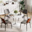 Ensemble de table de salle à manger à piédestal 5 pièces et 4 chaises-626487510-626487507-608168070