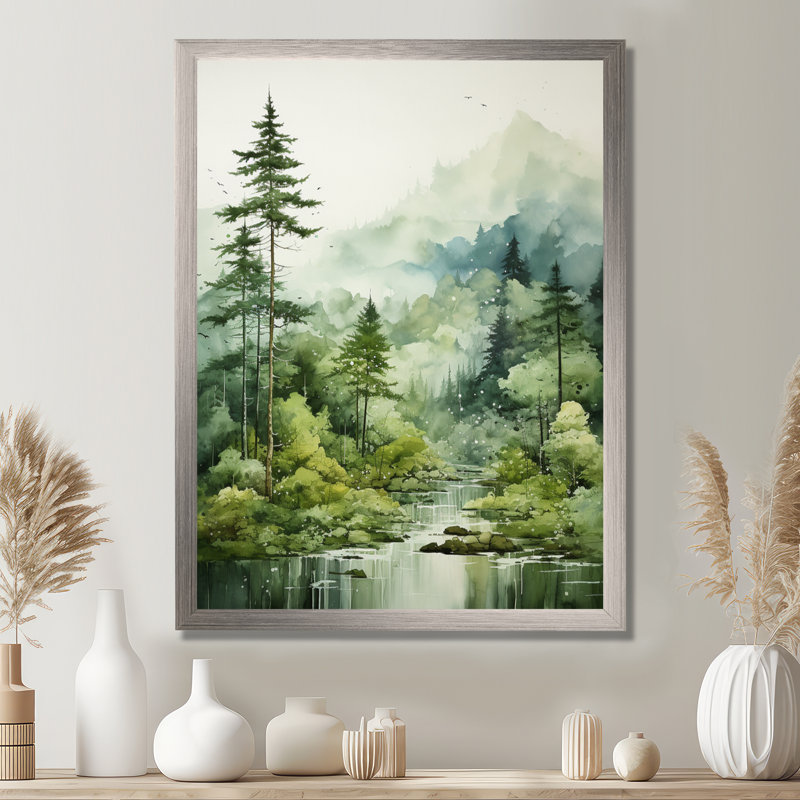 Forêt, énigmatique, forêt, art mural, H 40 po x l 30 po x P 1,5 po, Toile tendue