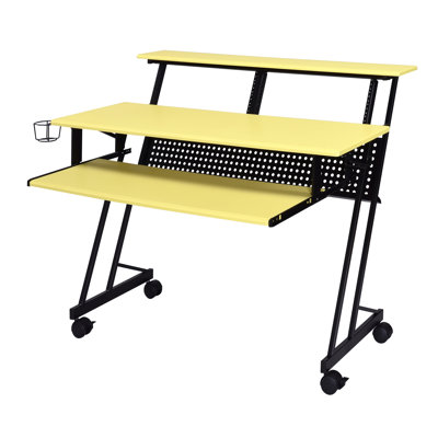 Black Music Studio Desk with Keyboard Tray