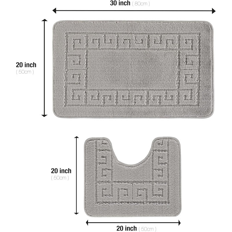 Manufactured Wood Non-Slip Bath Mat, Grey