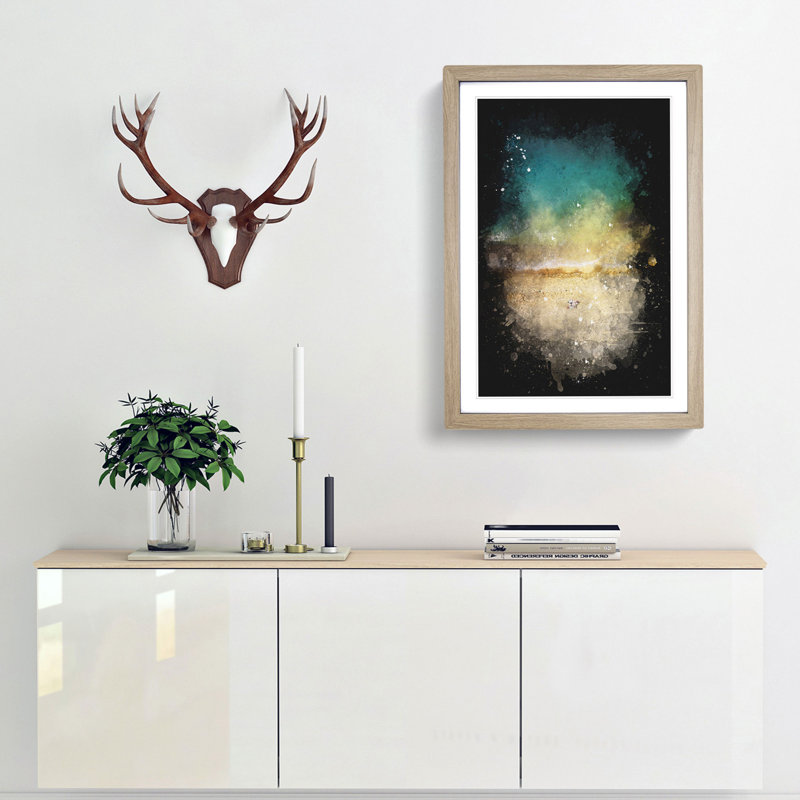 Aerial View of Brighton Beach - Picture Frame Graphic Art Print, 63cm H x 45cm W x 2cm D, Oak Framed