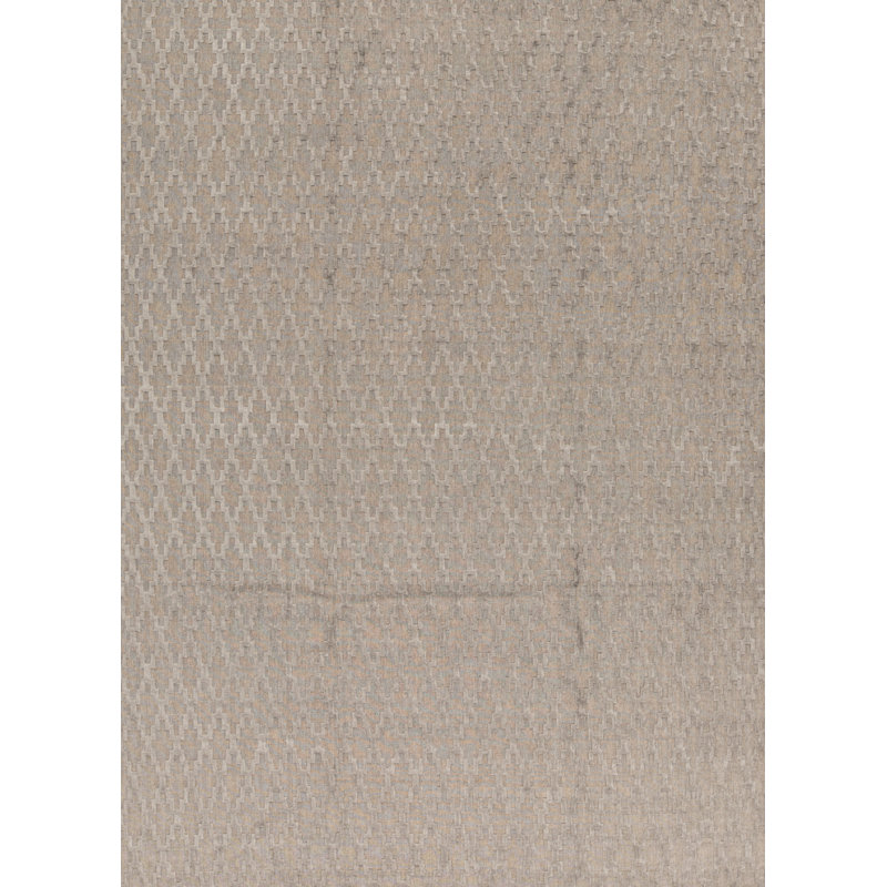 Wool Geometric Area Rug in Gray, Rectangle 8'10" x 12'