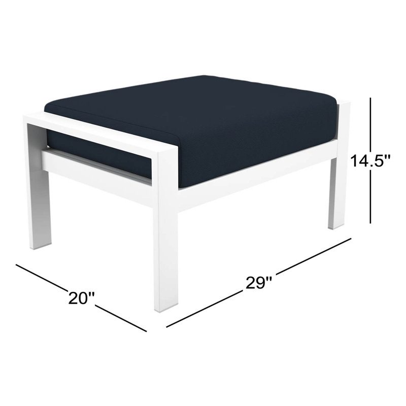 Townsend Sunbrella® Patio Ottoman, Canvas Navy