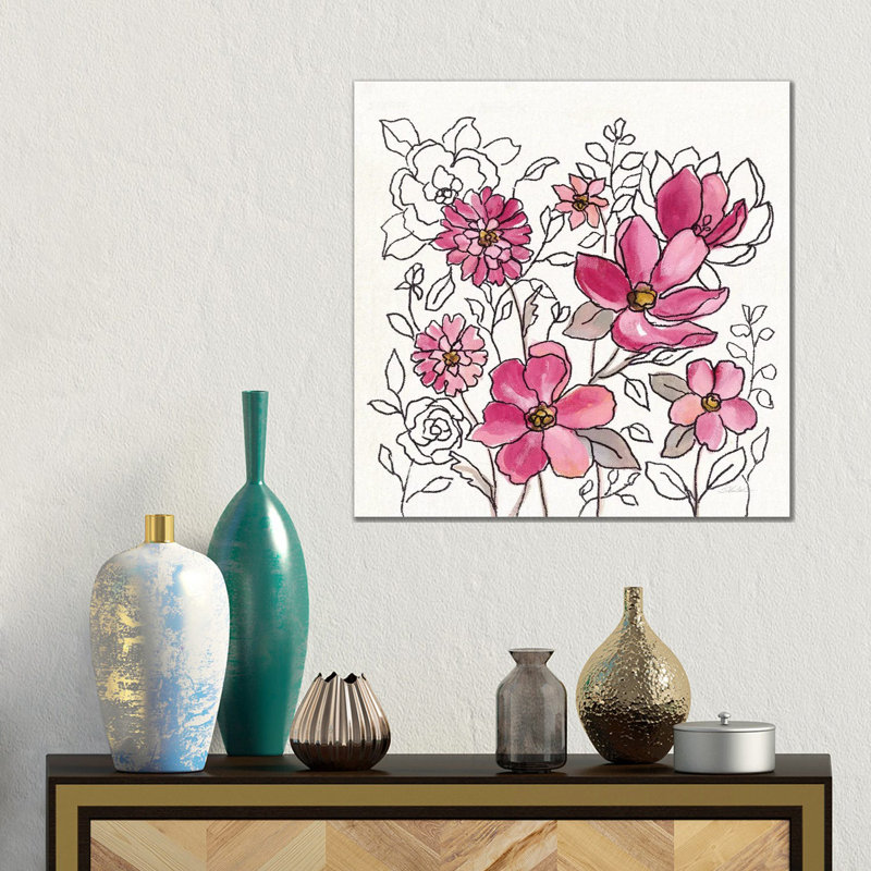 Magenta Flower Lace II by Silvia Vassileva - Wrapped Canvas Gallery-Wrapped Canvas Giclée, 45.72 cm H x 45.72 cm W