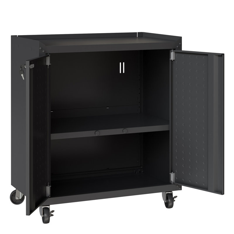 Rolling Garage Cabinet, Charcoal Gray