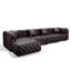 Ensemble de canapé moderne 134,4 po, canapé modulaire rembourré en similicuir 4 places avec conception touffetée à la main pure, 1 repose-pieds et 4 coussins, combinaison multiple pour le salon