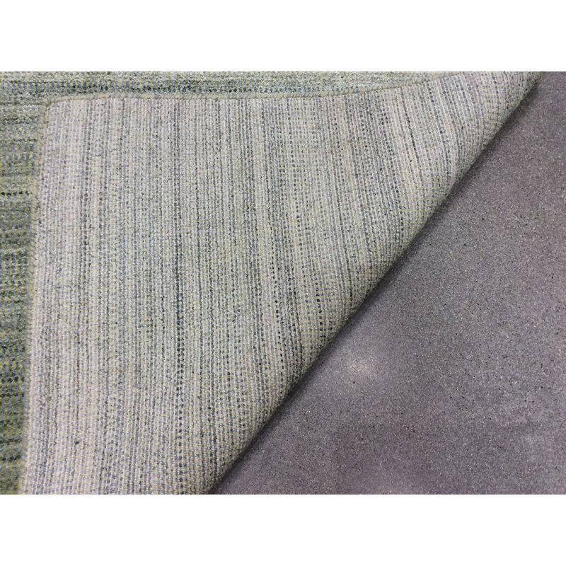 Tapis unique noué à la main vert / turquoise de 9 pi 10 po x 14 pi Zen