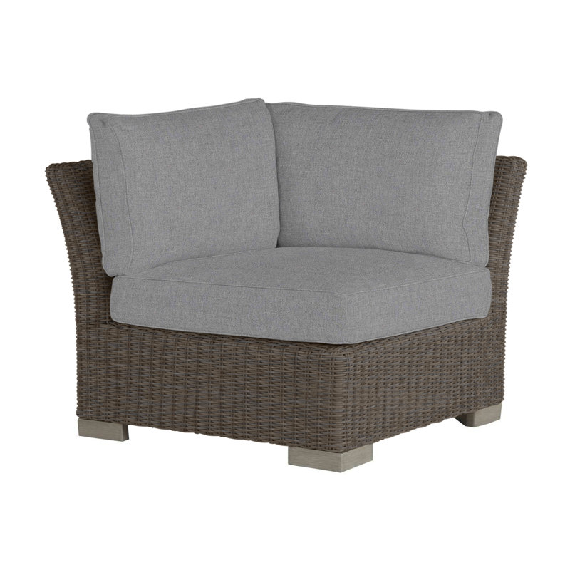 Club Woven Patio Lounge Chair with Cushions, Welt, Black Walnut, Verona Mist