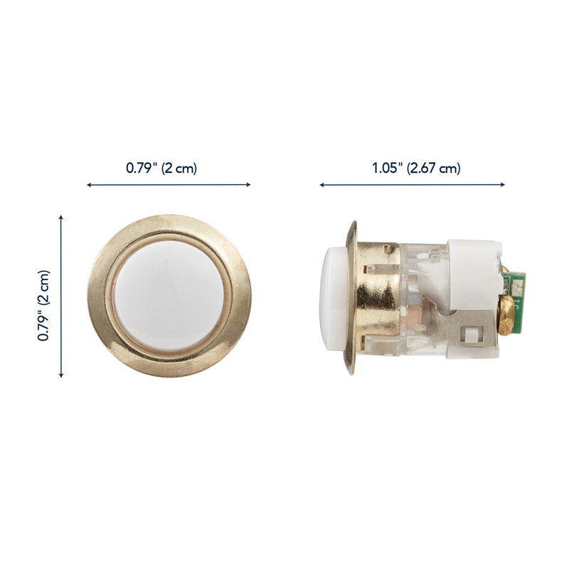 Heath Zenith Gold Metal Wired Lighted Push Doorbell Button Accessory