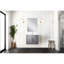 Meuble-lavabo simple gris foncé 24 po P x P 22 po, comptoir en quartz blanc, robinet et miroir - résistance aux égratignures et aux taches pour une durabilité avec 18 surfaces