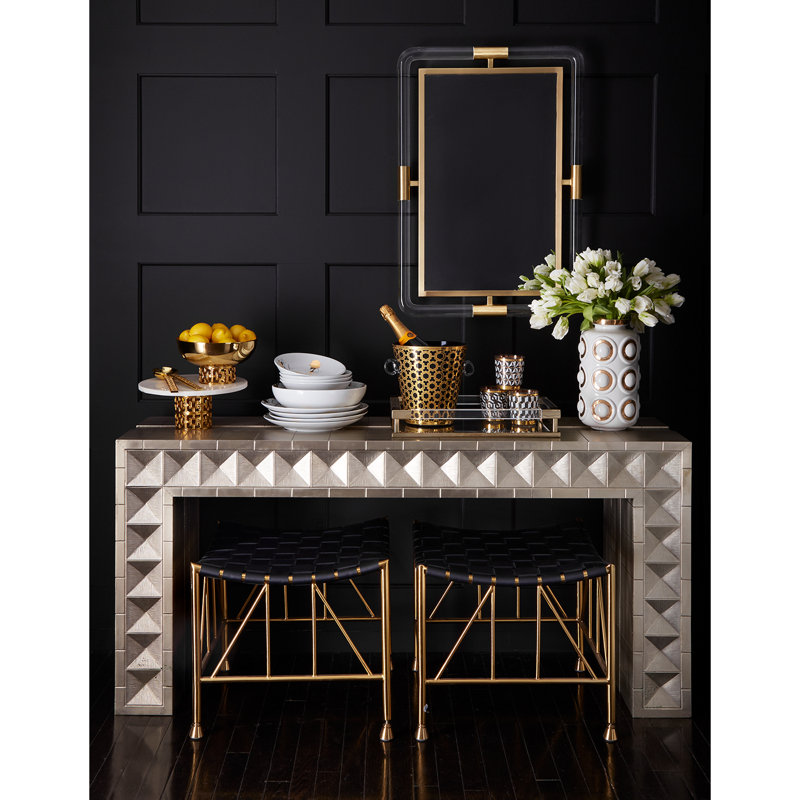 Talitha Nickel-Plated Metal & Wood Waterfall Console