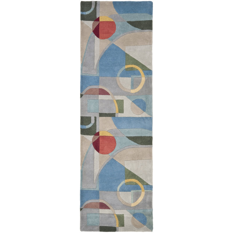 Charbonneau Abstract Hand-Tufted Wool Area Rug, Tapis de couloir 2 pi 6 po x 12 pi