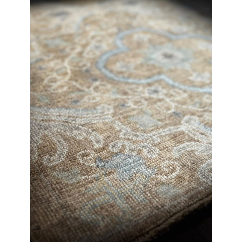 Tiny Knots Wool Southwestern Area Rug in Shoals Tan