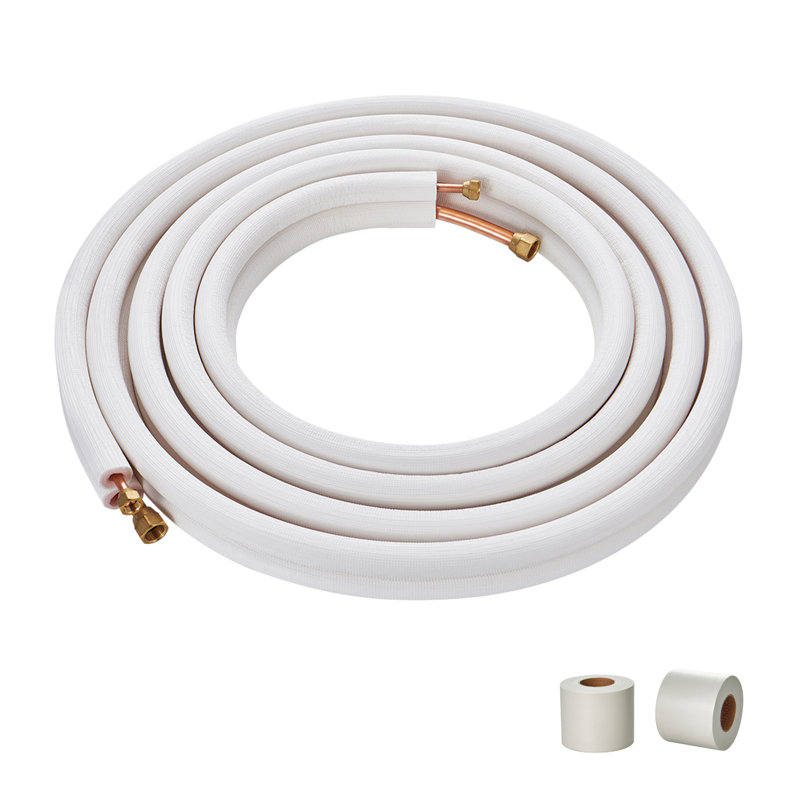 White Triple-Layer Insulated Copper Mini Split Line Set