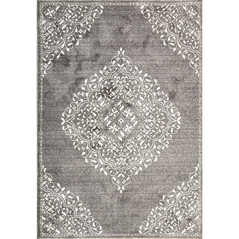 Hera 5,3 x 7,11 3302-901 gris / ivoire, Tapis de couloir 2 pi 3 po x 7 pi 7 po