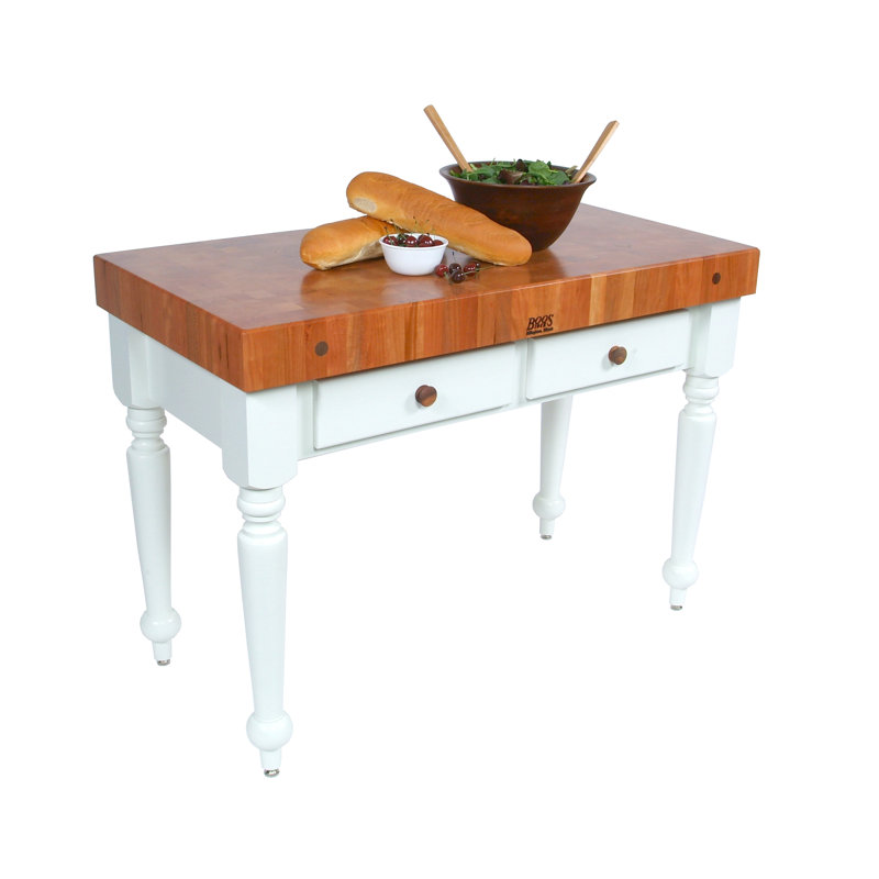 American Heritage Prep Table with American Cherry Top, 34.5" H x 48" W x 24" D / Not Included