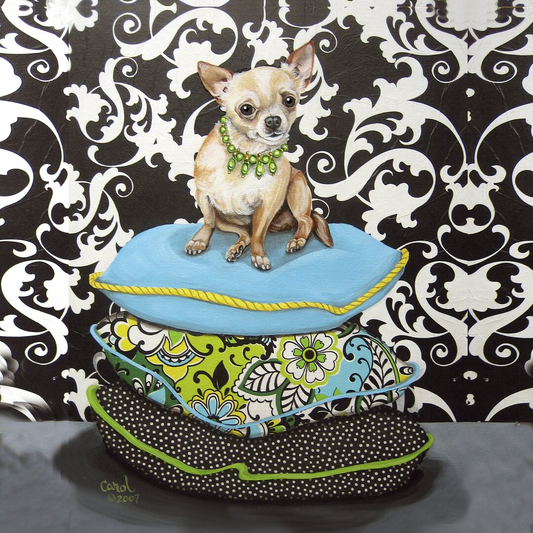 Leinwandbild Chihuahua-Kissen I von Carol Dillon