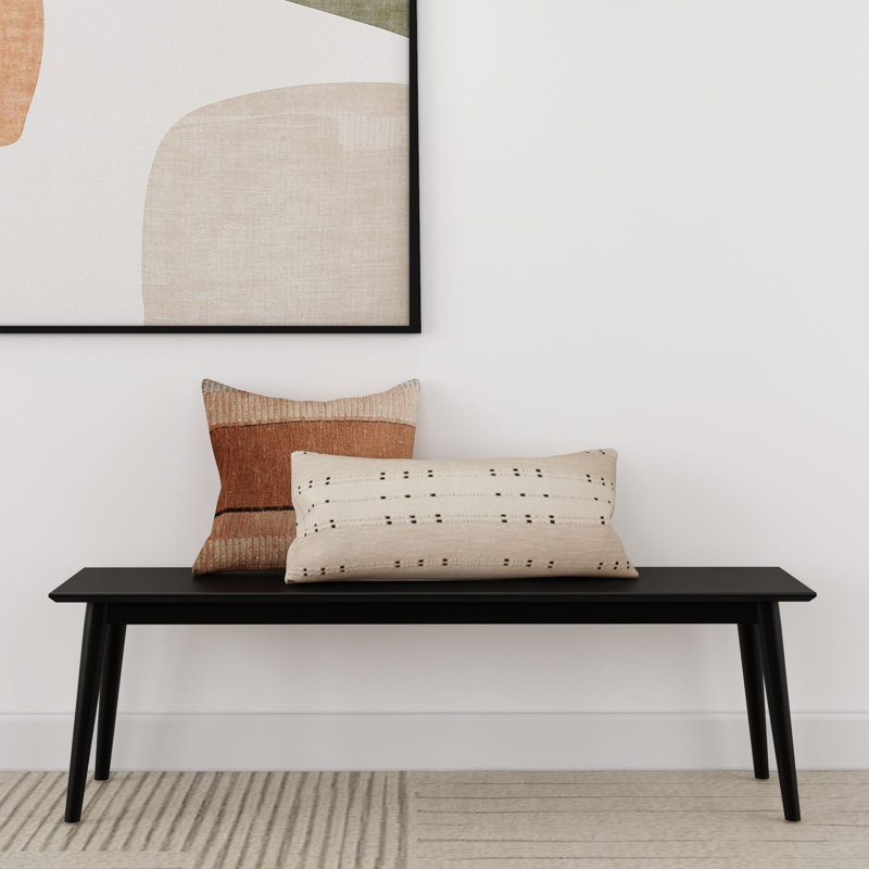 Leaford 58.75" Solid Wood Bench, Black