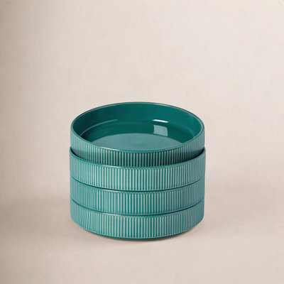 Star Series 4 Pieces 8.1" Pasta Bowl Set, Sage Green