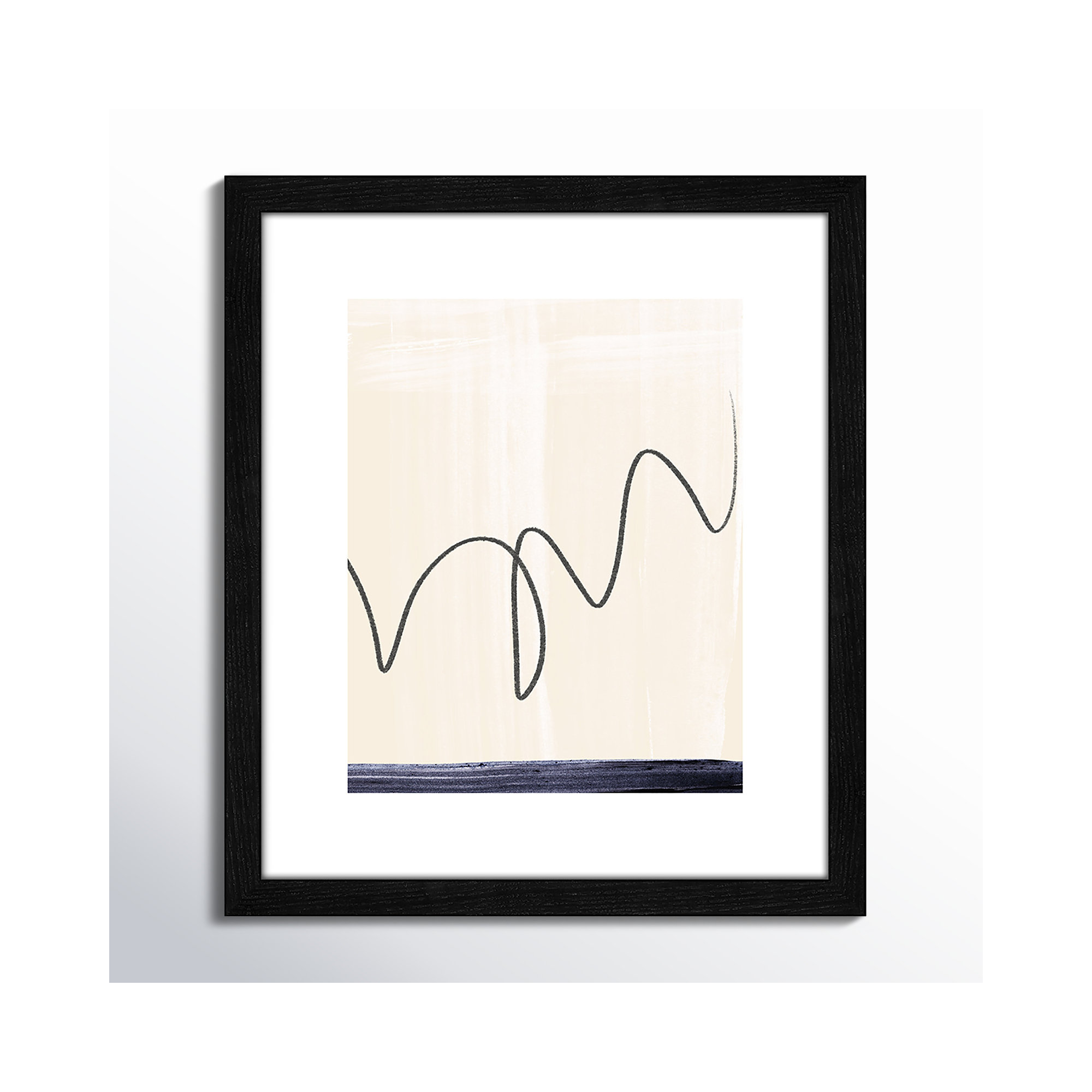 Departured II - Picture Frame Painting Print, 15" H x 13" W x 0.75" D, Black Framed Paper