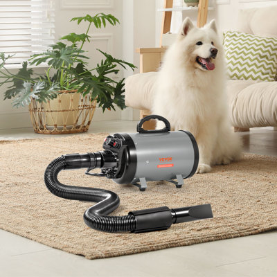 VEVOR Dog Dryer 2800W Pet Grooming Dryer Adjustable Speed with 4 Nozzles Black