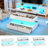 Lift Top Coffee Table with LED Light Strip, Extendable MDF Center Table with 4 Drawers & Hidden Compartment, Marble Texture-1332583983