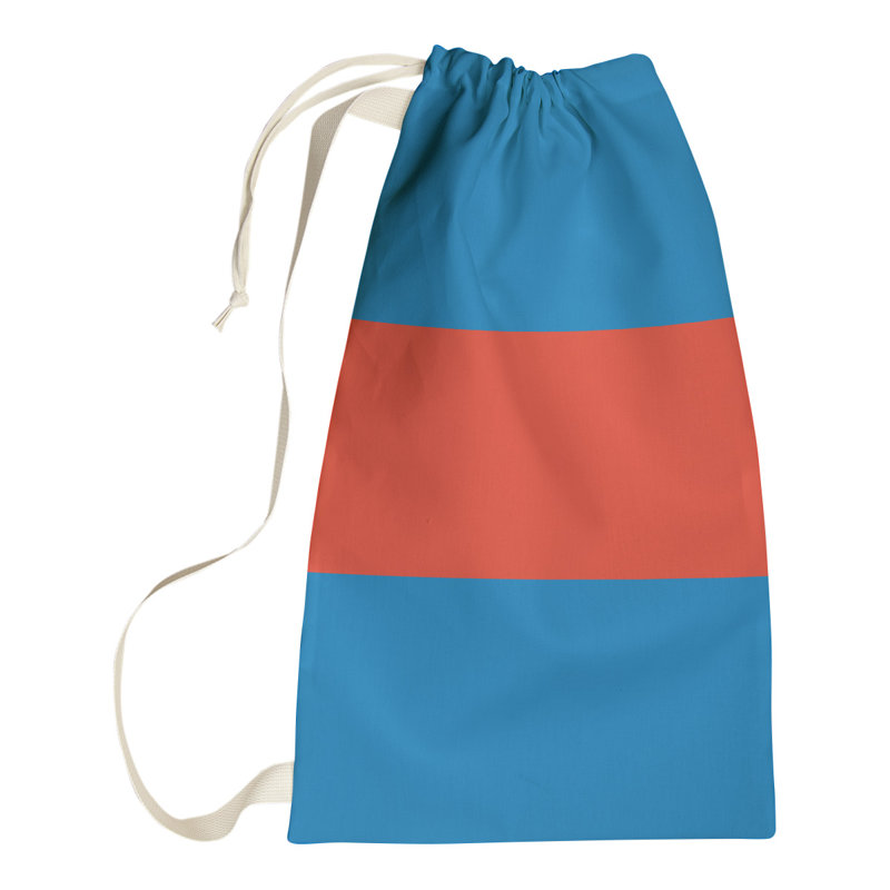 Oklahoma Laundry Hamper with Handles, Small ( 29" x 18" x 1.5"), Blue/Red/Blue