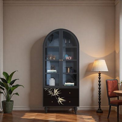 Vitrine en bois massif pour salon