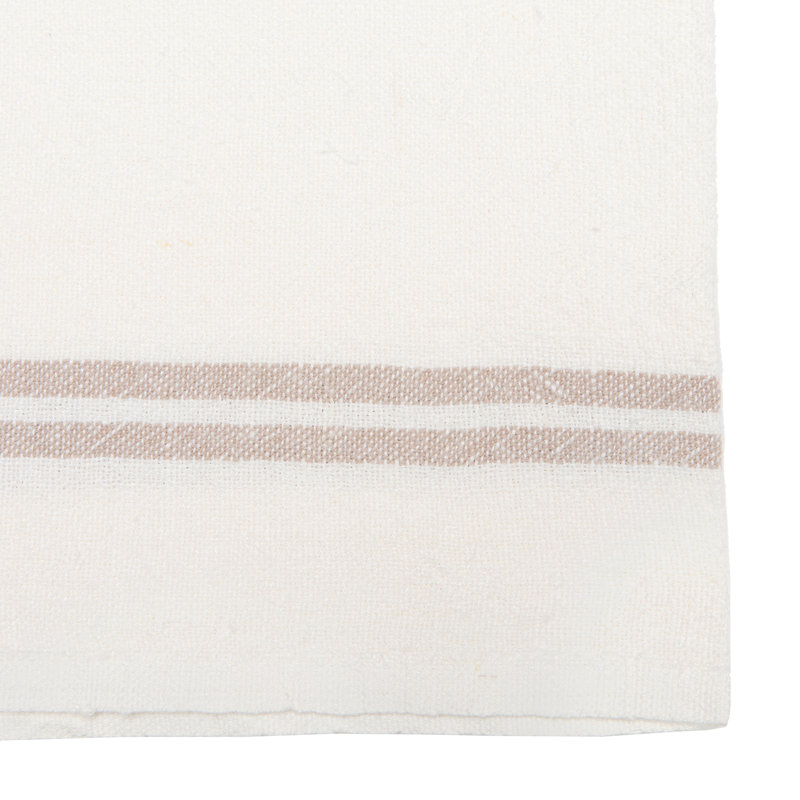 Bronwen Linen Square Napkin, Ivory/Gray