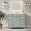 Meuble-lavabo moderne 36 po, armoire en bois massif avec lavabo en céramique, portes à fermeture en douceur, tablettes réglables et tiroir de rangement pour sèche-cheveux