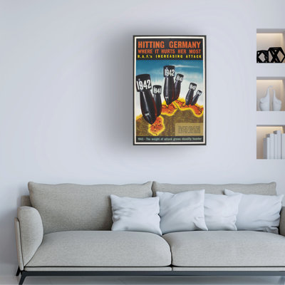 English School R.A.F. «Attacks Allemagne, 1943», art sur toile
