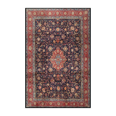 Tapis oriental multicolore tissé à la machine Oriental