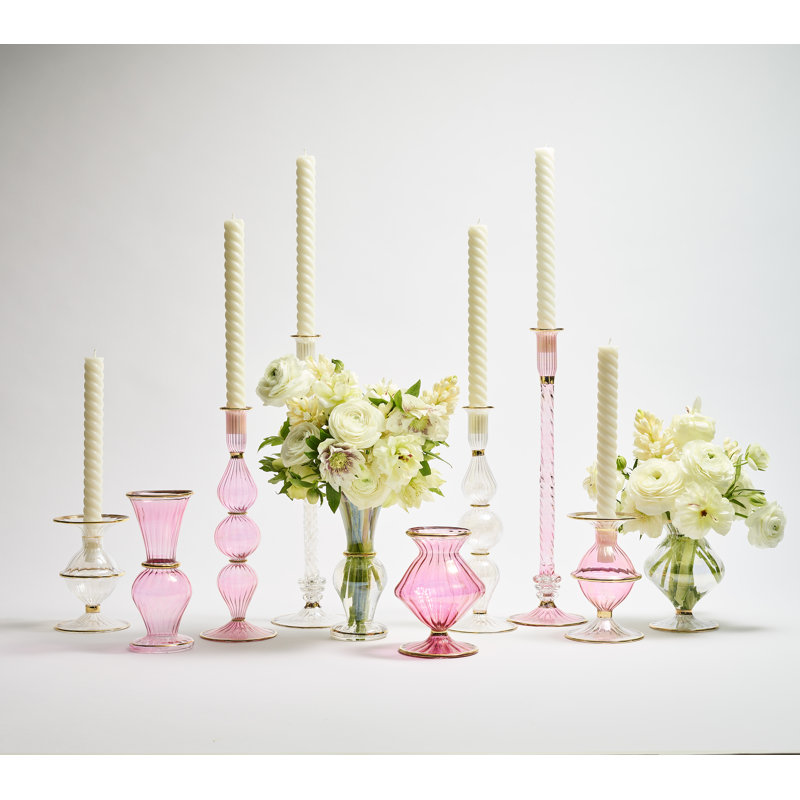 F2023 Handmade Glass Table Vase, Pink