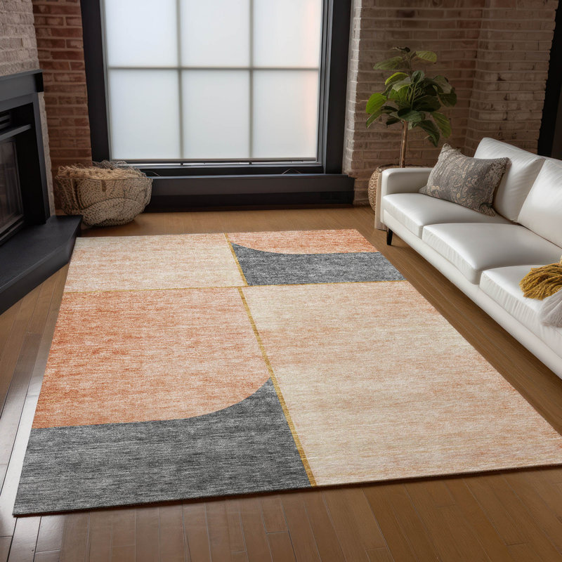 Alta Washable Geometric Indoor / Outdoor Rug, Rectangle 9' x 12'