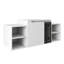 Meuble-lavabo mural 48 po avec lavabo en céramique, portes en verre blanc lustré et gris, 2 tablettes de rangement-126675092