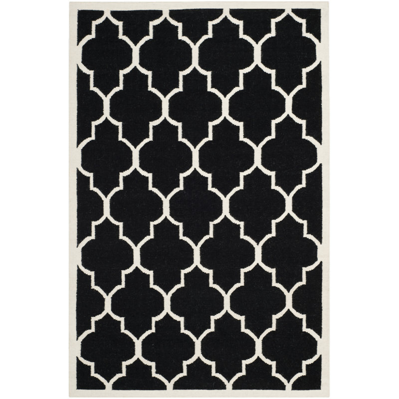 Hiroko Geometric Wool Hand Woven Area Rug, Rectangle 183 x 274 cm
